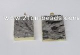 NGP2249 30*40mm - 40*45mm rectangle druzy agate gemstone pendants