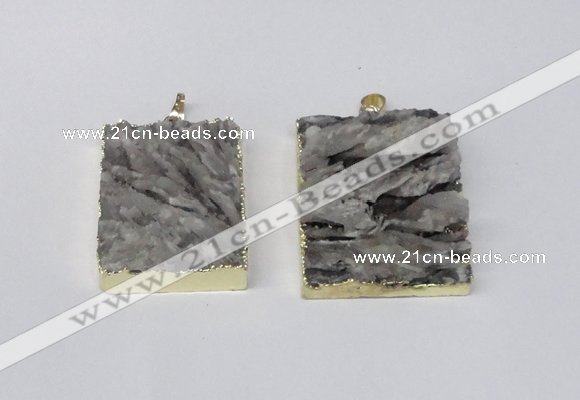 NGP2249 30*40mm - 40*45mm rectangle druzy agate gemstone pendants