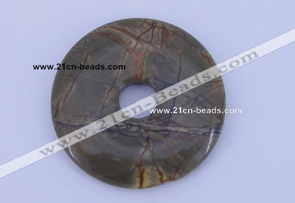 NGP225 7*50mm fashion picasso jasper gemstone donut pendant