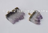 NGP2252 25*35mm - 35*40mm freeform druzy amethyst pendants