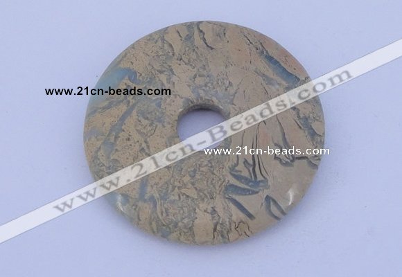 NGP226 7*50mm fashion serpentine jasper gemstone donut pendant