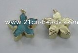 NGP2264 38*40mm - 42*45mm star druzy agate gemstone pendants