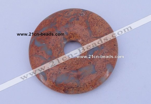 NGP227 7*50mm fashion serpentine jasper gemstone donut pendant