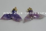 NGP2270 38*55mm - 40*60mm fishtail agate gemstone pendants