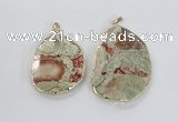 NGP2276 40*45mm - 45*60mm freeform ocean agate gemstone pendants