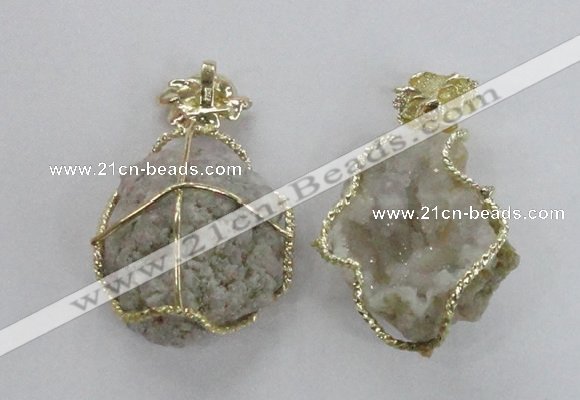 NGP2277 35*45mm - 45*50mm freeform druzy agate gemstone pendants