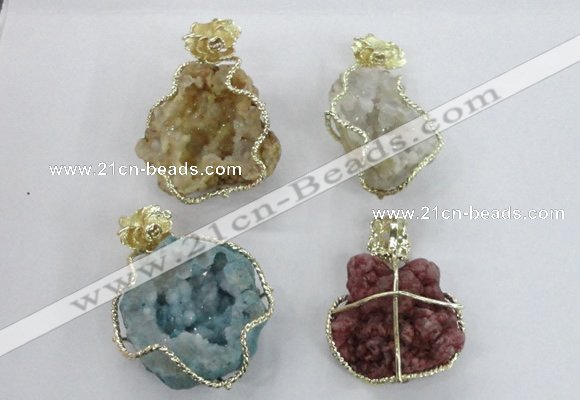 NGP2281 35*45mm - 45*50mm freeform druzy agate gemstone pendants