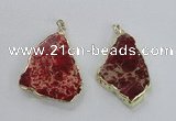 NGP2284 30*40mm - 40*50mm freeform sea sediment jasper pendants