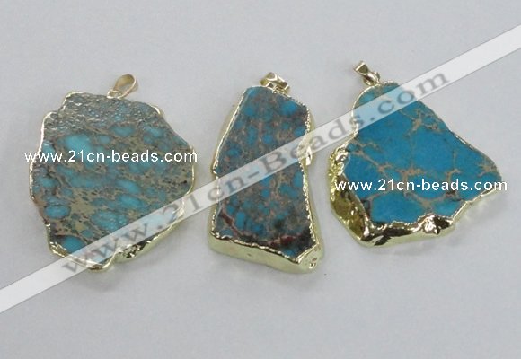 NGP2286 30*40mm - 40*50mm freeform sea sediment jasper pendants