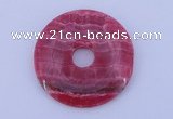 NGP229 7*50mm fashion dyed rhodochrosite gemstone donut pendant