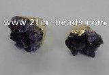 NGP2291 25*30mm - 30*35mm nuggets druzy amethyst pendants