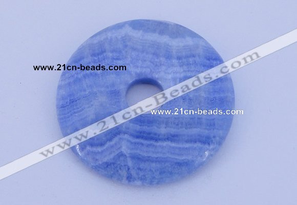 NGP230 7*50mm fashion dyed blue lace agate gemstone donut pendant