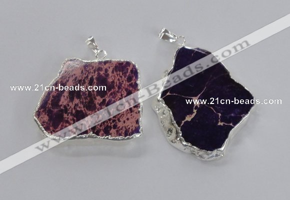 NGP2300 30*40mm - 40*50mm freeform sea sediment jasper pendants