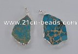 NGP2301 30*40mm - 40*50mm freeform sea sediment jasper pendants