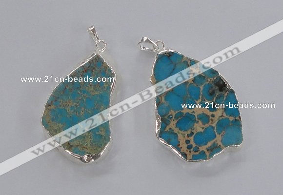 NGP2301 30*40mm - 40*50mm freeform sea sediment jasper pendants