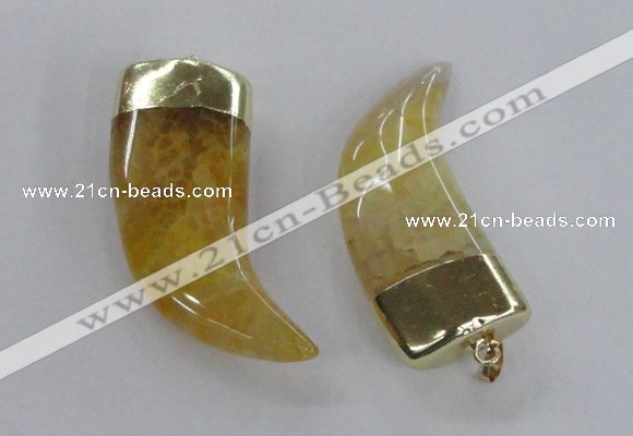 NGP2308 25*60mm - 28*65mm oxhorn agate gemstone pendants