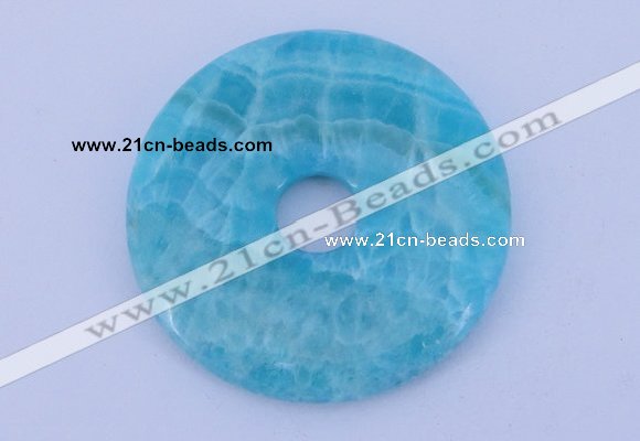 NGP231 7*50mm fashion dyed blue lace agate gemstone donut pendant