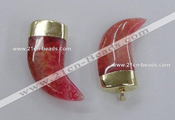 NGP2310 25*60mm - 28*65mm oxhorn agate gemstone pendants