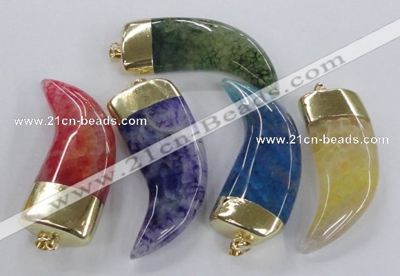 NGP2313 25*60mm - 28*65mm oxhorn agate gemstone pendants