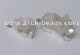 NGP2328 20*30mm - 25*35mm nuggets druzy quartz pendants