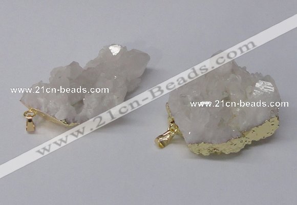 NGP2337 30*35mm - 35*40mm nuggets druzy quartz pendants