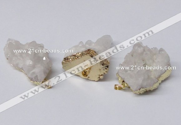 NGP2338 30*35mm - 35*40mm nuggets druzy quartz pendants