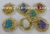 NGP2350 52mm - 55mm freeform druzy agate gemstone pendants