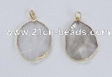 NGP2352 25*35mm - 35*45mm freeform quartz gemstone pendants