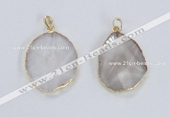 NGP2352 25*35mm - 35*45mm freeform quartz gemstone pendants