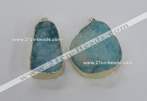 NGP2365 25*40mm - 35*45mm freefrom druzy agate pendants