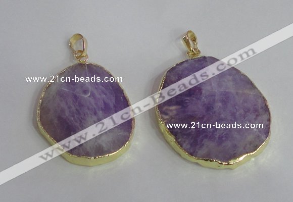 NGP2369 25*35mm - 35*45mm freefrom lavender amethyst pendants