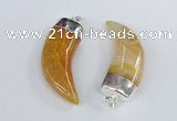 NGP2377 20*48mm - 22*50mm oxhorn agate gemstone pendants