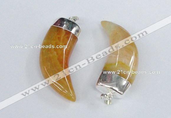 NGP2377 20*48mm - 22*50mm oxhorn agate gemstone pendants