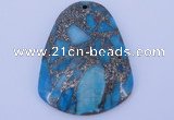 NGP238 37*47mm dyed golden turquoise & pyrite gemstone pendants