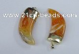 NGP2385 20*48mm - 22*50mm oxhorn agate gemstone pendants