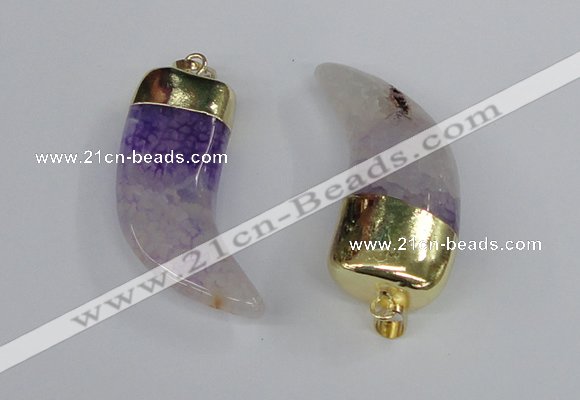 NGP2386 20*48mm - 22*50mm oxhorn agate gemstone pendants