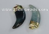 NGP2388 20*48mm - 22*50mm oxhorn agate gemstone pendants