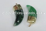 NGP2389 20*48mm - 22*50mm oxhorn agate gemstone pendants