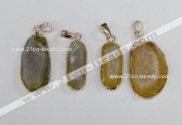 NGP2391 12*25mm - 20*30mm freeform druzy agate pendants