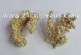 NGP2396 20*40mm - 30*50mm freeform plated natural coral pendants