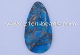 NGP240 30*60mm dyed golden turquoise & pyrite gemstone pendants