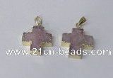 NGP2400 25*26mm - 27*28mm cross druzy agate pendants wholesale