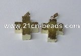 NGP2401 25*26mm - 27*28mm cross druzy agate pendants wholesale