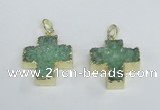 NGP2402 25*26mm - 27*28mm cross druzy agate pendants wholesale