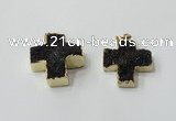 NGP2404 25*26mm - 27*28mm cross druzy agate pendants