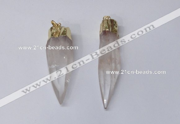 NGP2414 15*60mm - 18*70mm sticks white crystal pendants wholesale