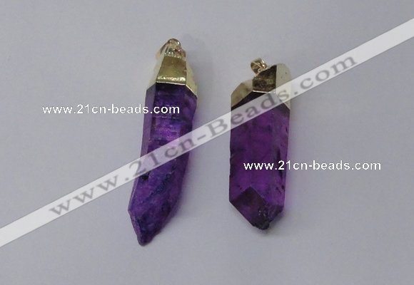 NGP2419 10*45mm - 12*55mm sticks dyed white crystal pendants