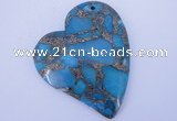 NGP242 39*47mm dyed golden turquoise & pyrite gemstone pendants