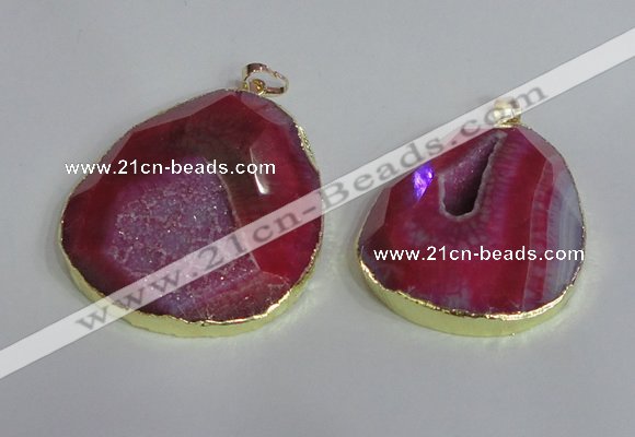 NGP2434 30*40mm - 40*45mm freeform druzy agate pendants wholesale