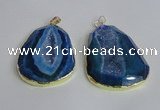 NGP2435 30*40mm - 40*45mm freeform druzy agate pendants wholesale